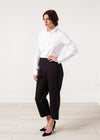Wide Cropped Trouser in Black