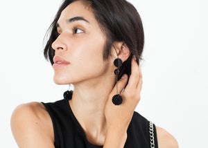 Drop Cluster Earring in Black