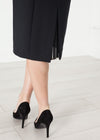 Pearl Fastened Dress in Cream/Black