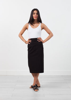 Long Pencil Skirt in Black