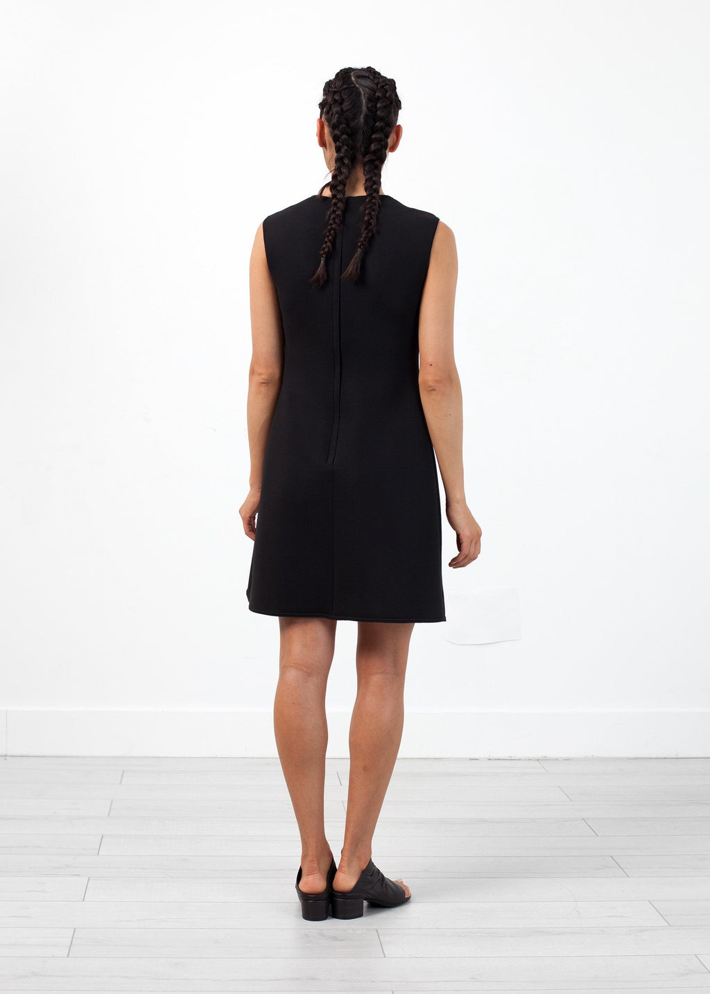 Neoprene Flower Dress in Black